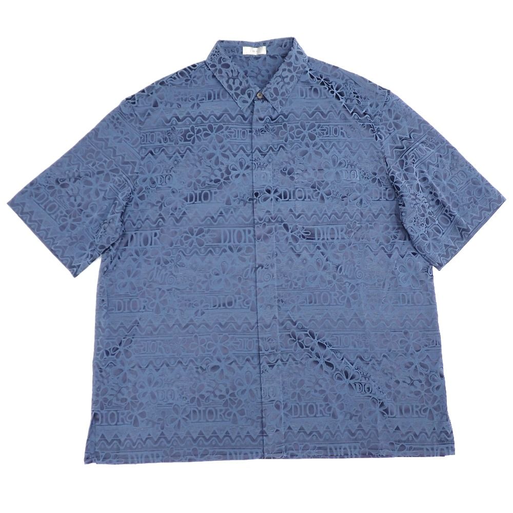 NA49051 ディオール 半袖シャツ ショーンステューシー SHAWN STUSSY 033C514A4925 ブルー系 総柄 #41 メンズ Dior 中古