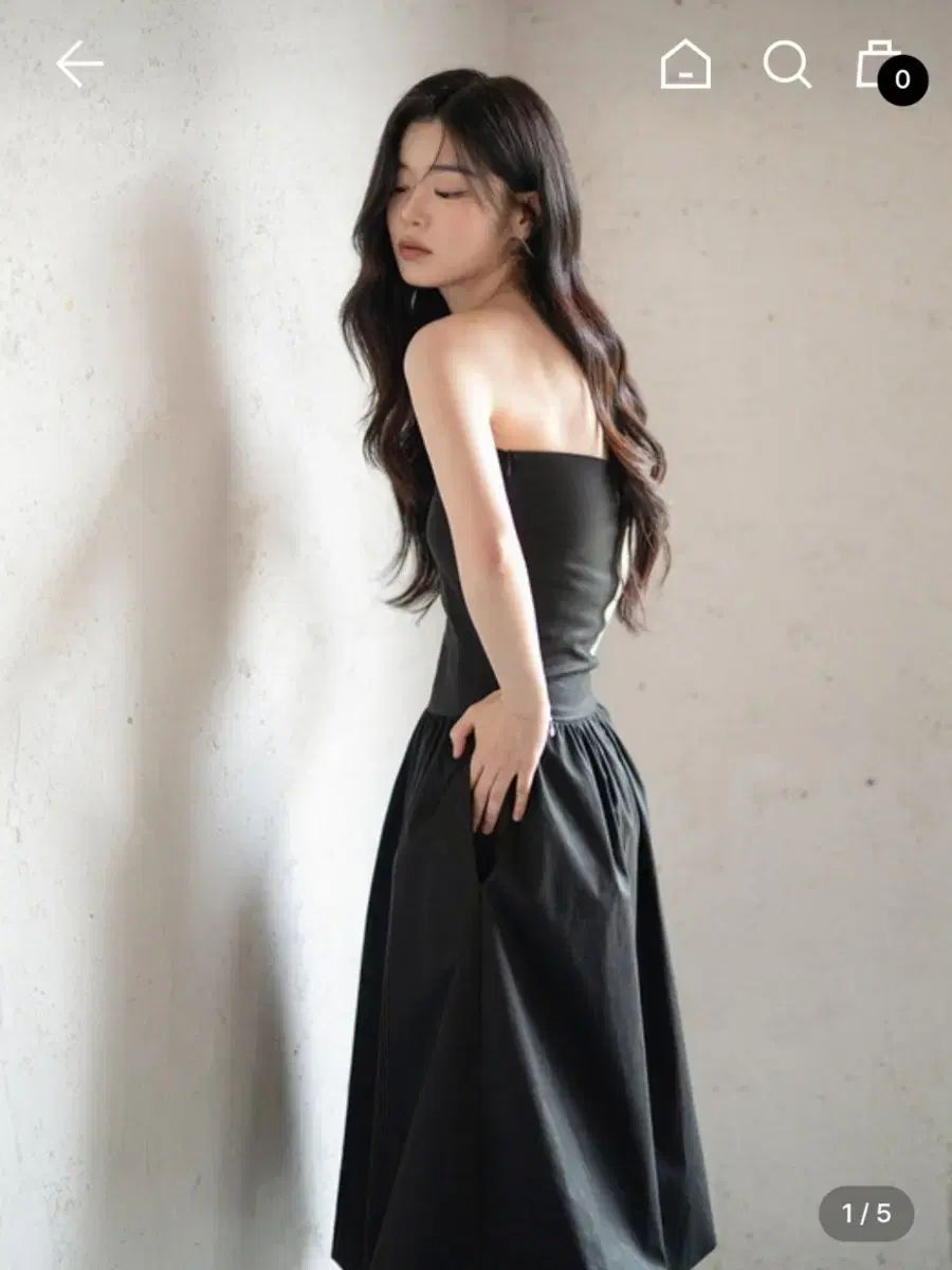 カラーバイナンバー balloon top dress ブラックワンピース