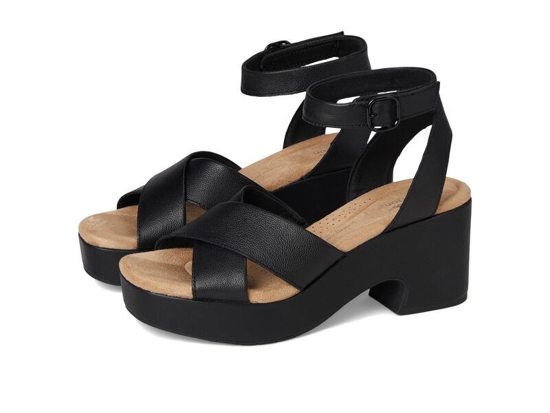 クラークス レディース シューズ ヒール Clarks Nerisa Pearl BlackBlack Lea ブラック