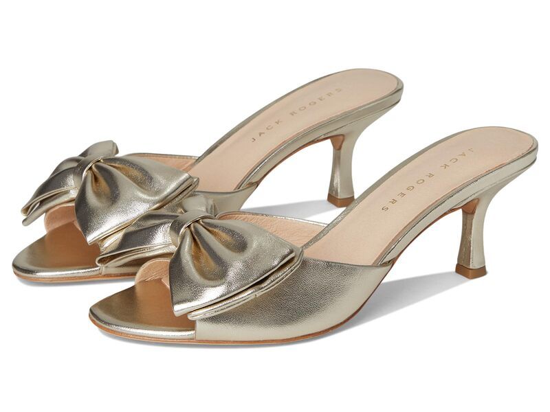 ジャックロジャース レディース シューズ ヒール サンダル トール Jack Rogers Lola Bow Sandal Metallic Nappa Jacks Platinum メタリック