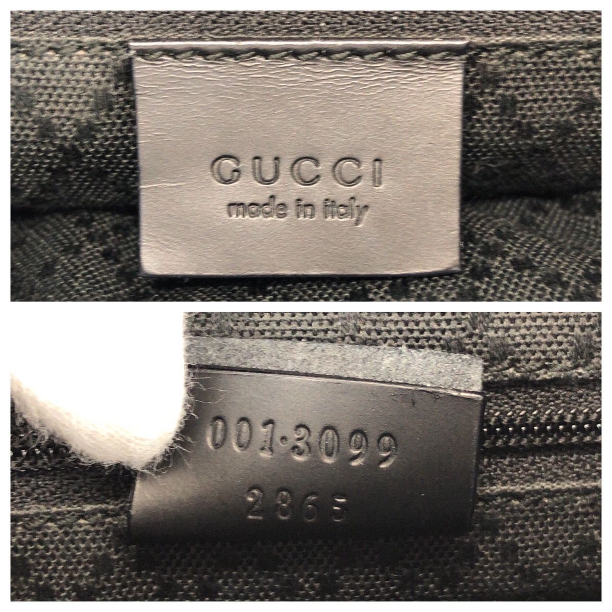 美品 GUCCI グッチ GG柄 ブラック 黒 ガンメタ金具 ナイロン 001 3099 