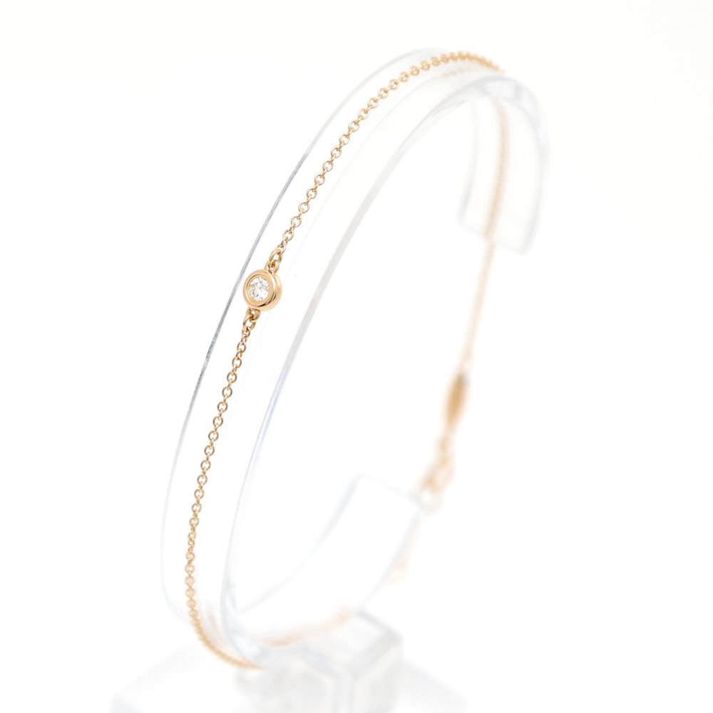 【楠本質店/元住吉】ティファニー/Tiffany&Co.　K18PG　バイ ザ ヤード ブレスレット　21.5cm【中古】