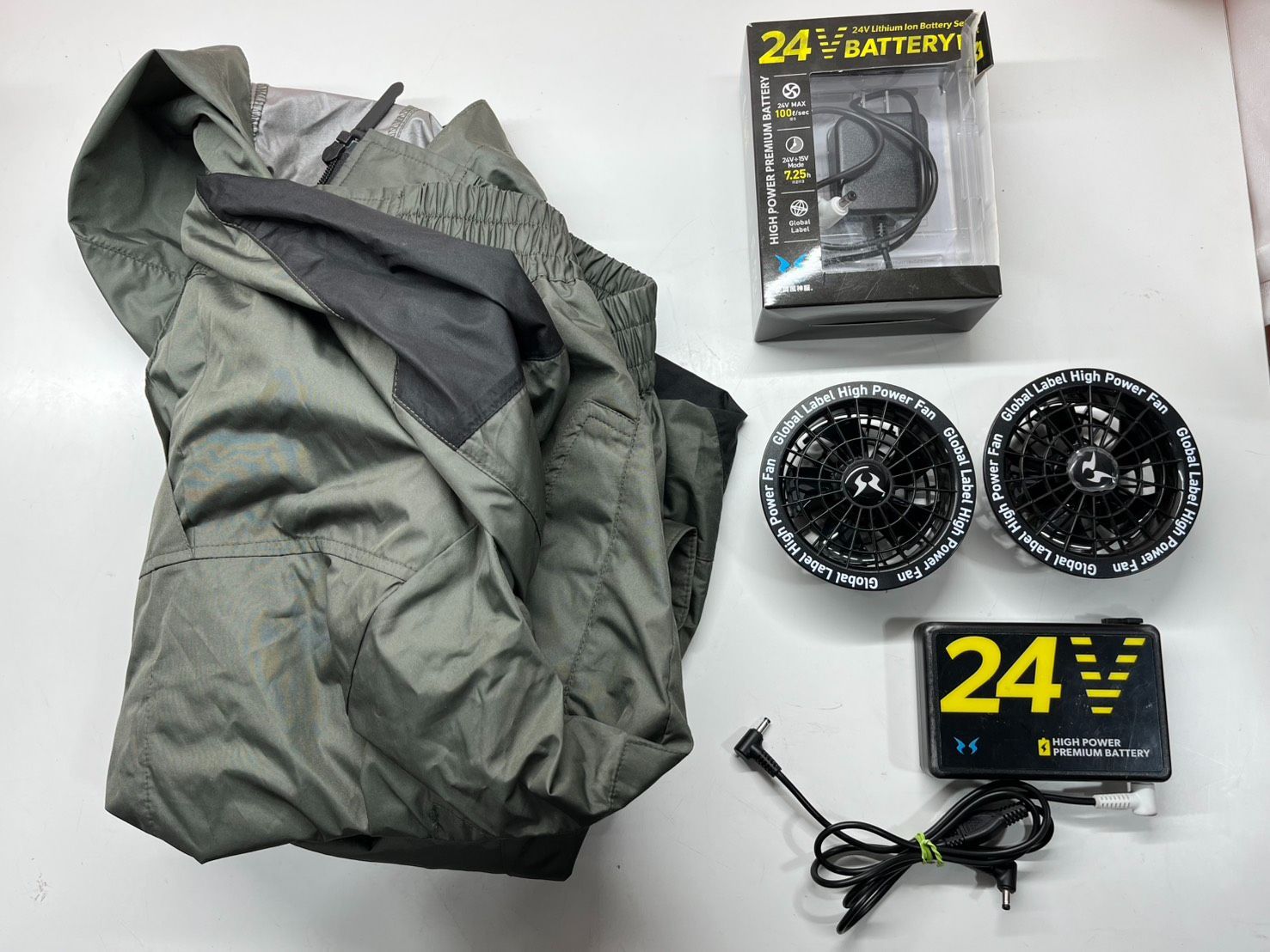 ● 空調風神服 サンエス 長袖 空調服 ファン ＆ バッテリー セット LLサイズ 24V RD9580G RD9530H ● 7,400円
