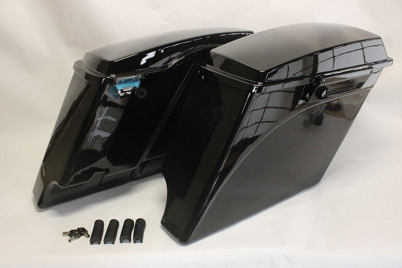 ※訳あり品※Fat Assワイド幅拡張ストレッチハードサドルバッグハーレーHDツーリング