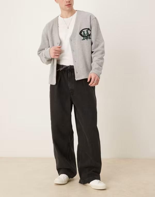 エイソス メンズ ボトムス デニムパンツ ワイドレッグ ジーンズ ASOS 