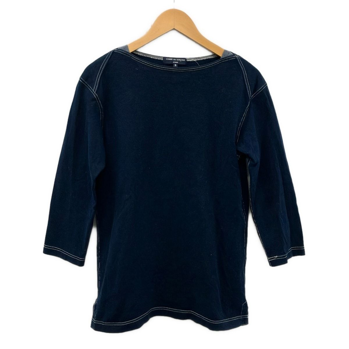 COMMEdesGARCONS HOMME(コムデギャルソンオム) トレーナー サイズS メンズ美品 - ネイビー×白 長袖