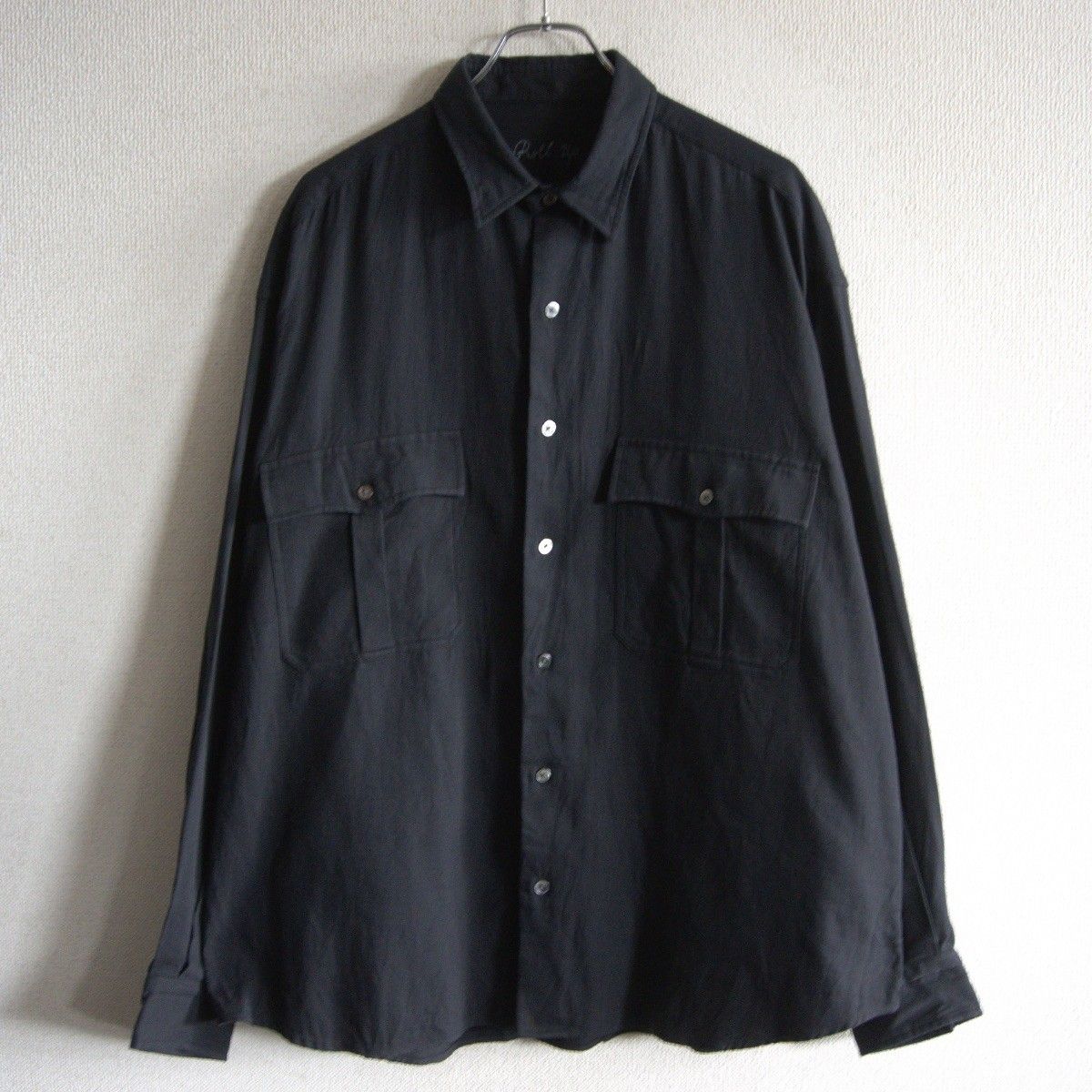 【美品】 PORTER CLASSIC 【ROLL UP TRAVELER'S SHIRTS】 L ブラック ロールアップ シャツ 26060062