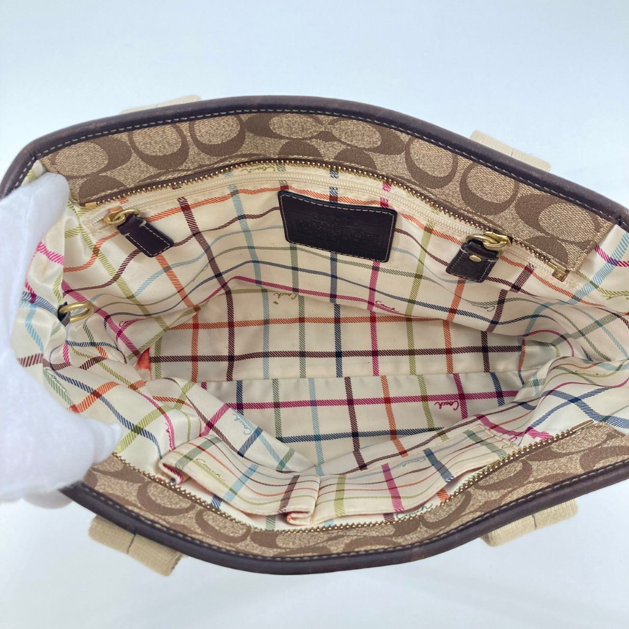 COACH（コーチ） ヘリテージ ストライプ シグネチャー 11350 トート 