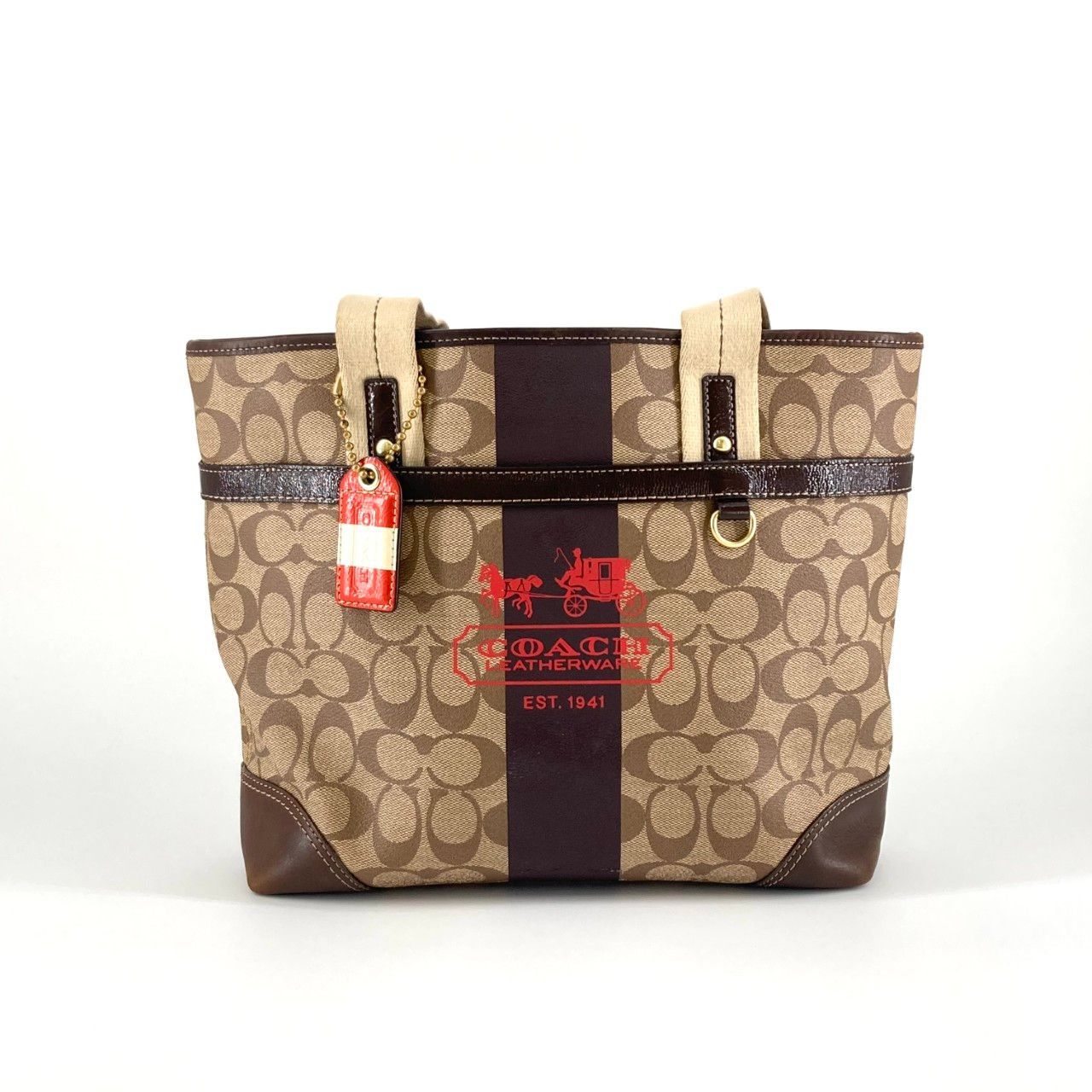 COACH（コーチ） ヘリテージ ストライプ シグネチャー 11350 トート 