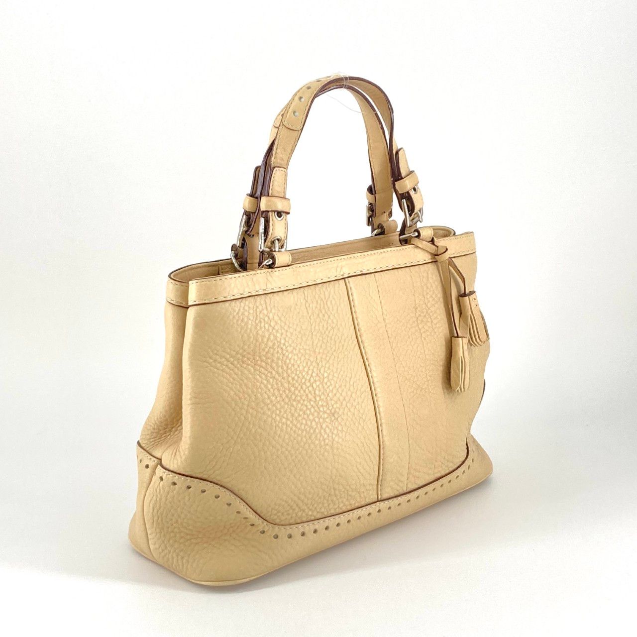 中古美品】COACH ハンプトンズ ペブルド キャリーオール 5505 黒 COACH 