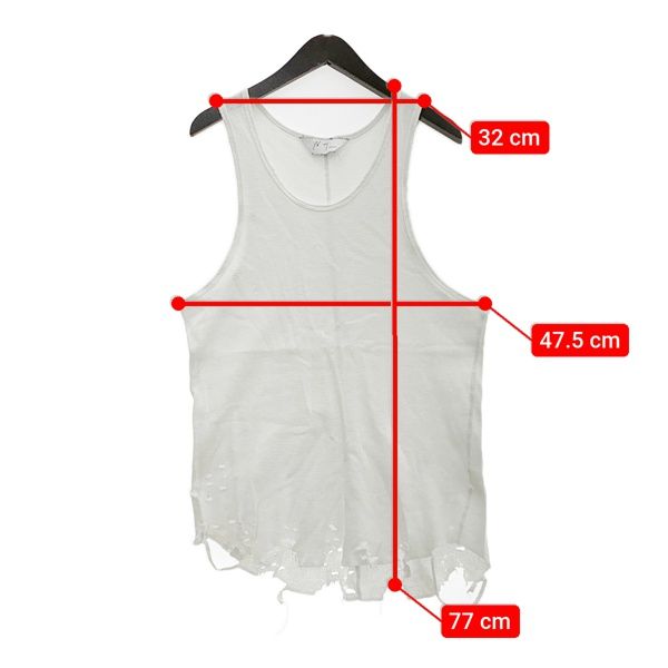 ANCELLM アンセルム タンクトップ カットソー DAMAGE WAFFLE TANK TOP
