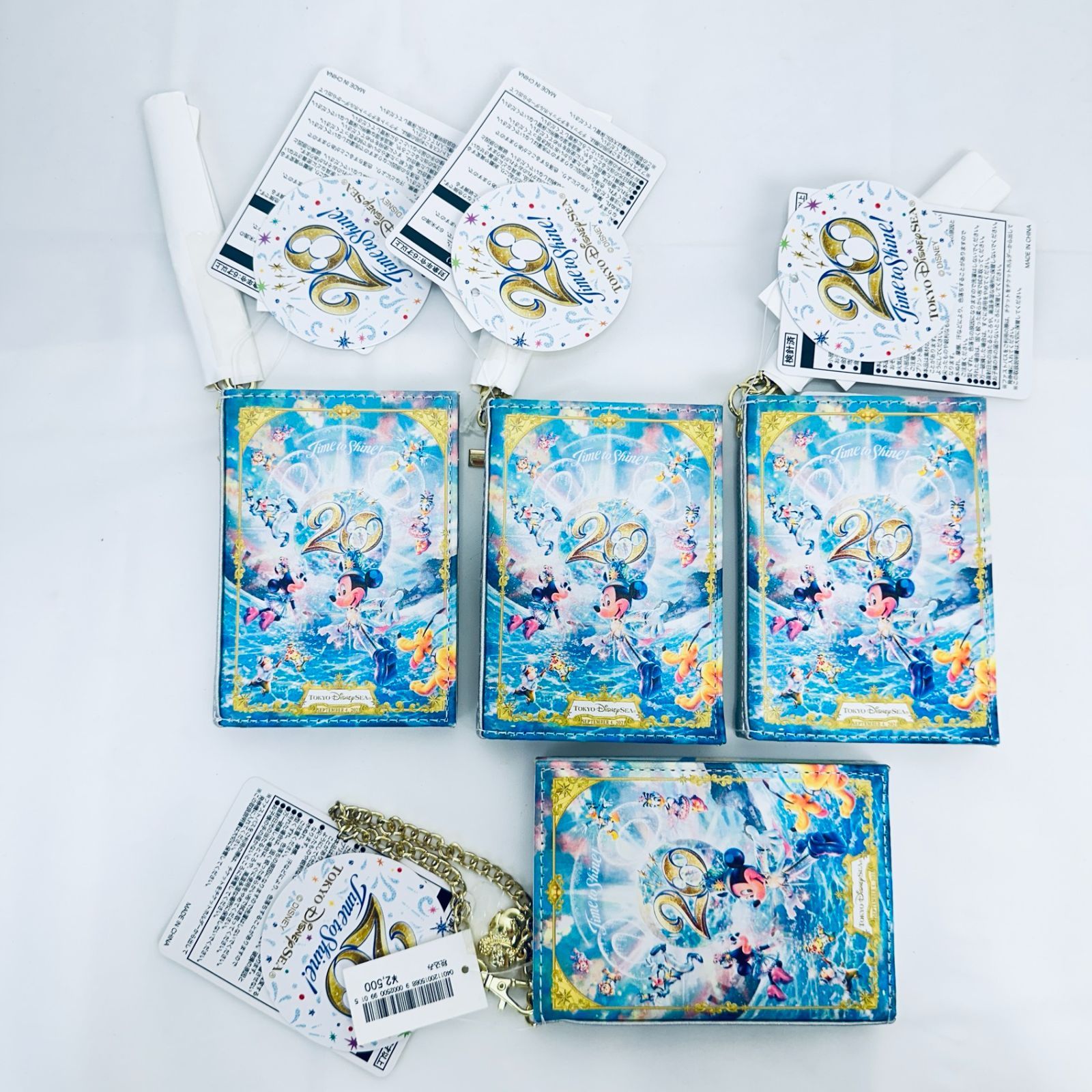 東京ディズニーシー 20周年 Time to Shine! ファンダフル限定 パスケース 未使用 4点セット
