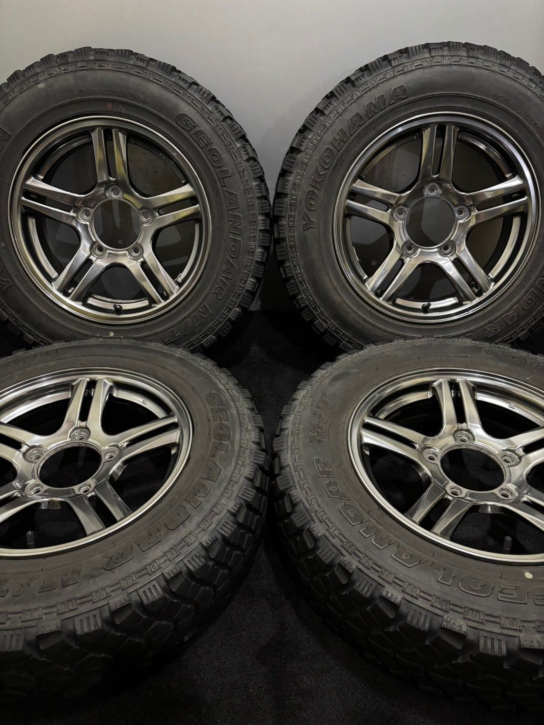 ★185/85R16 105/103L LT YOKOHAMA/GEOLANDAR 15年製 スズキ JB23 ジムニー 純正 16インチ 5.5J +22 139.7 5H 夏タイヤ 4本 (南7-M464)
