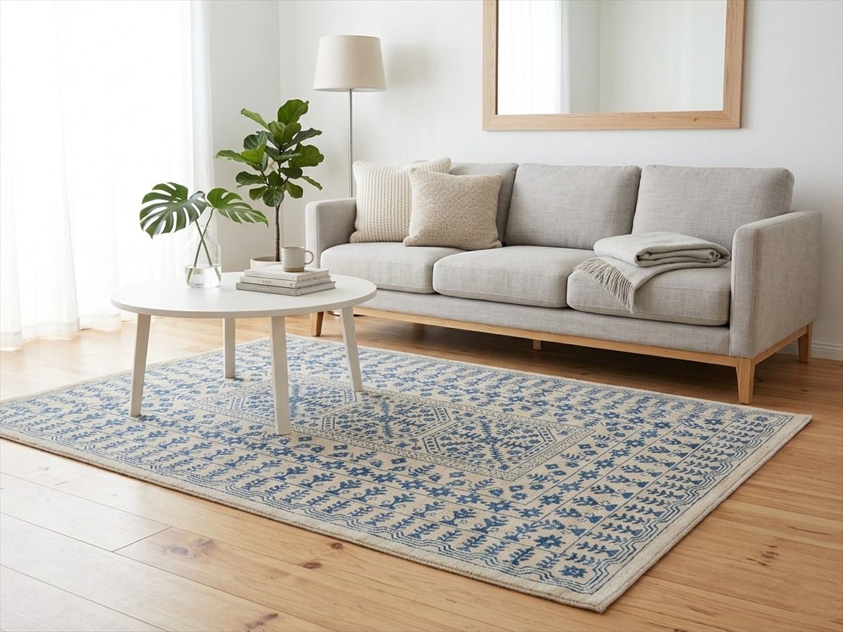【ラク】 ネーミング天然ラグ ガゼニラハット ラグ 205x142cm 陶器の柄