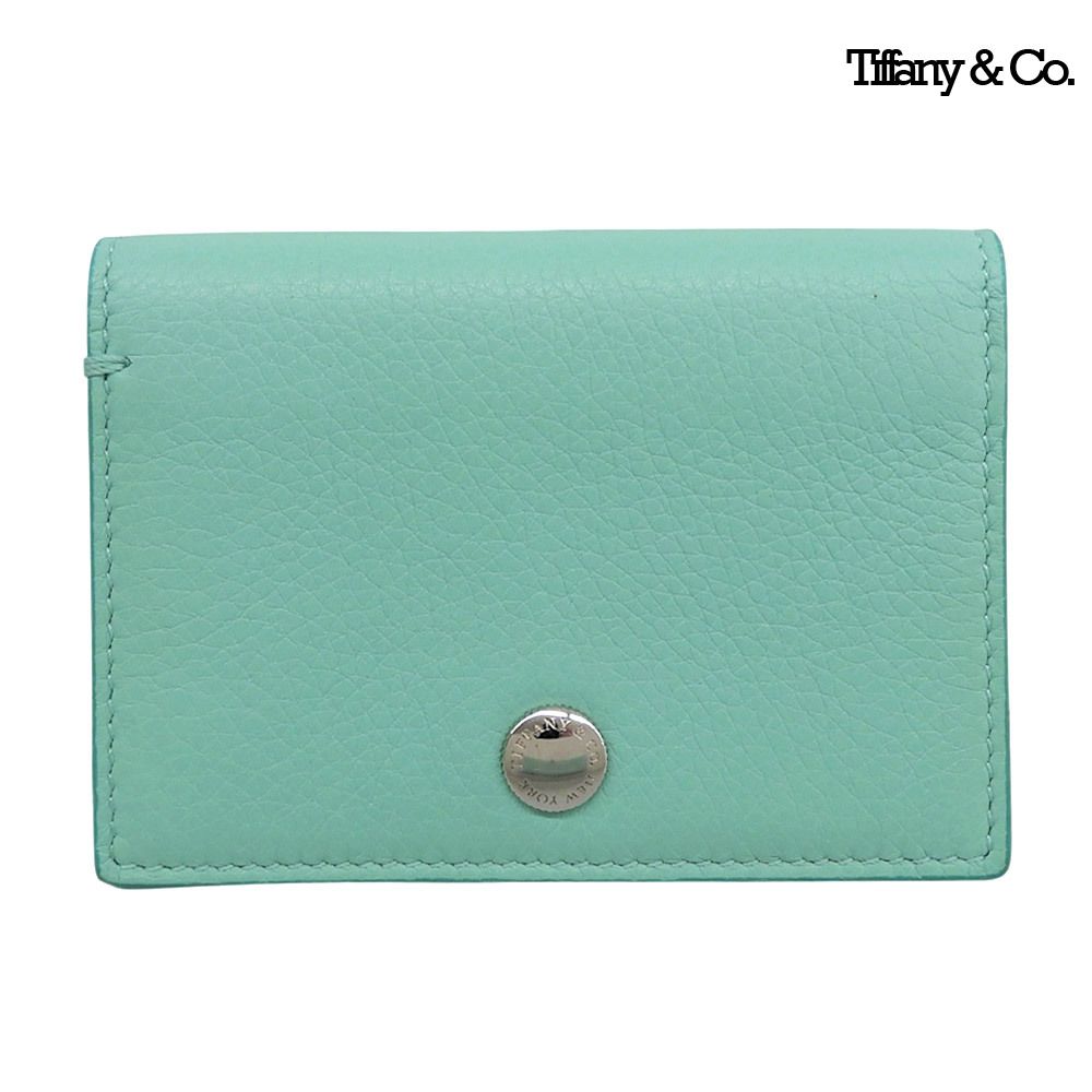箱付き未使用 ティファニー TIFFANY&Co. ヴァーティカル フォールド カードケース 名刺入れ ミニ財布 レディース