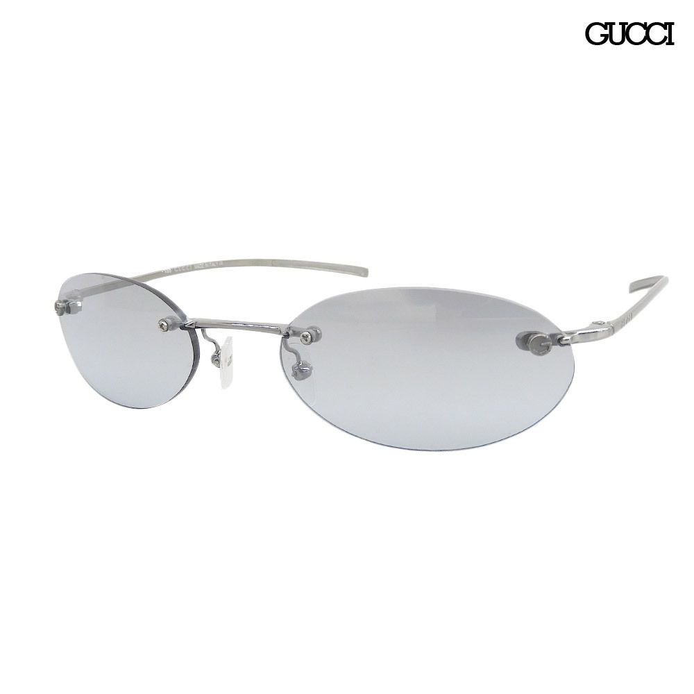 超美品 グッチ GUCCI GG1714/S 6LB6R ツーポイント サングラス メタルフレーム オーバル型 眼鏡 メガネ