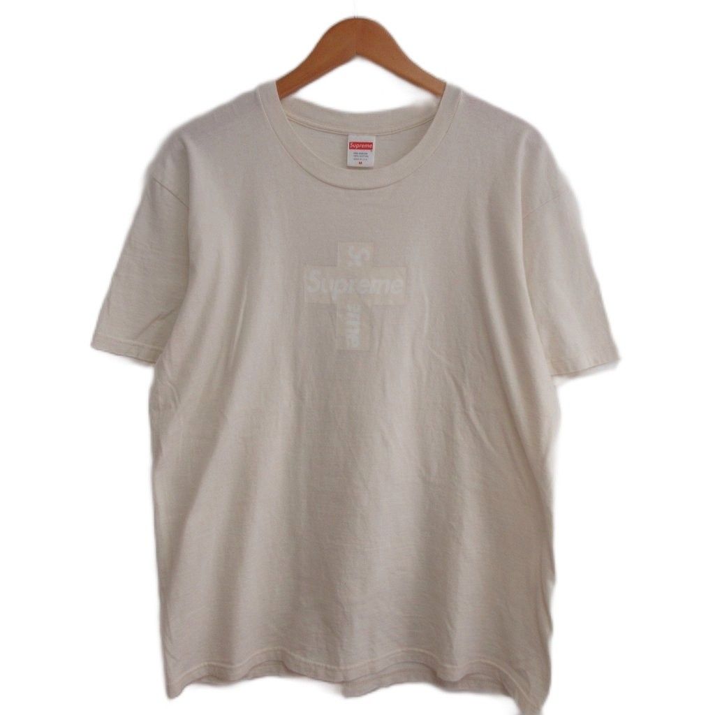シュプリーム SUPREME 20AW Cross Box Logo Tee クロスボックスロゴ Tシャツ 半袖 M アイボリー USA製 ■MNK9