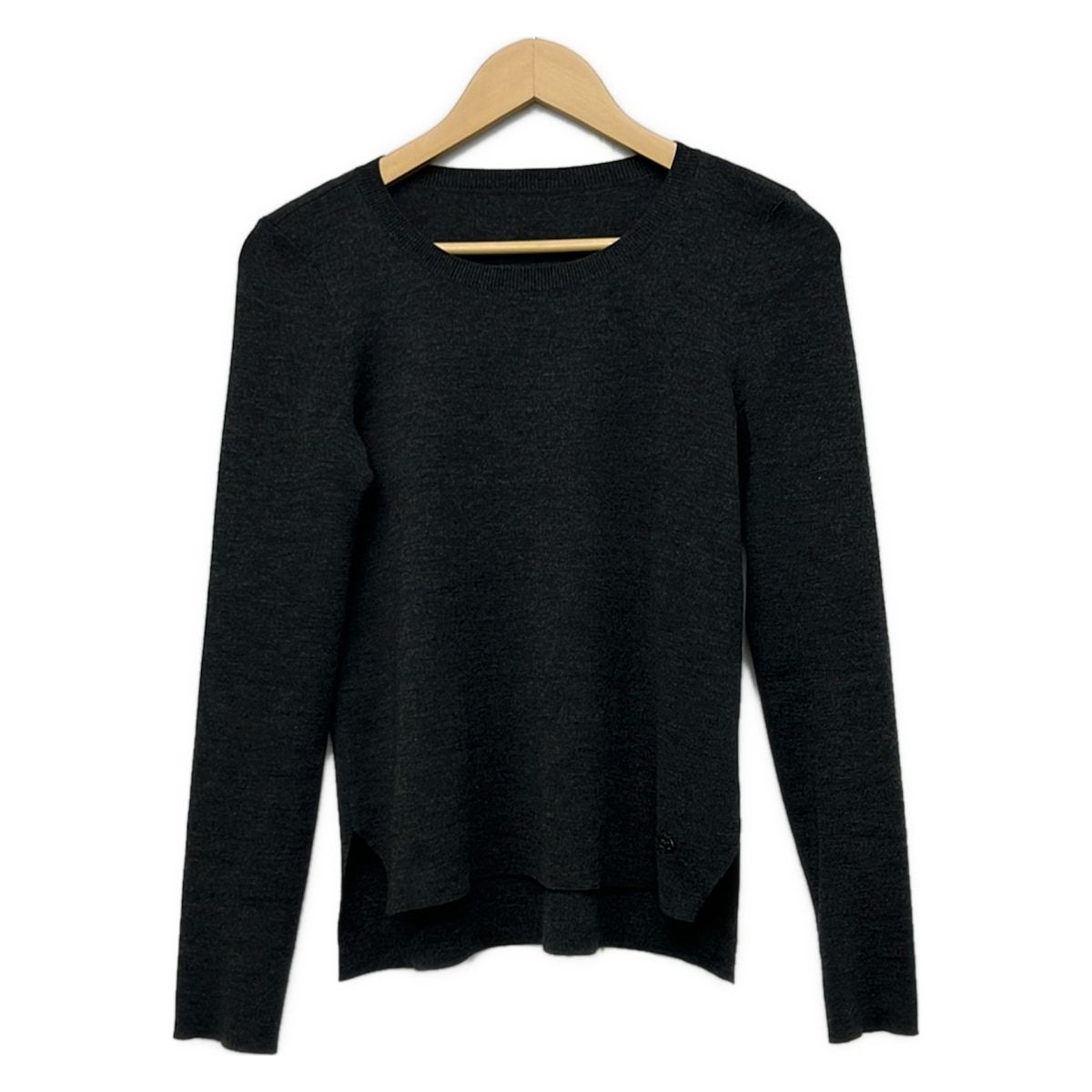 FOXEY(フォクシー) 長袖セーター サイズ38 M レディース美品 - 30525 ダークグレー クルーネック