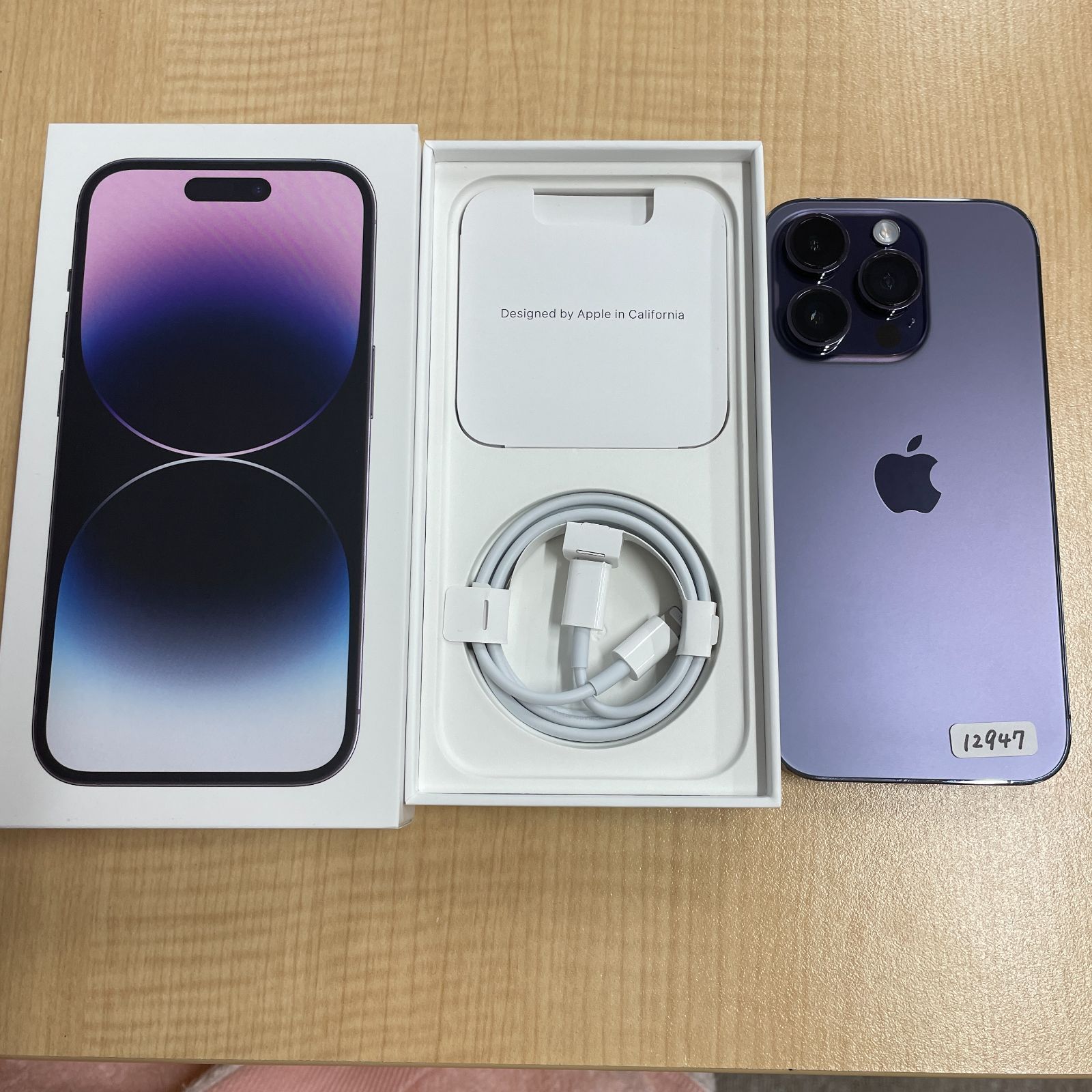 iPhone14Pro 128GB ディープパープル ドコモ版SIMフリー MQ0F3J/A 本体【ガラスフィルム同梱】