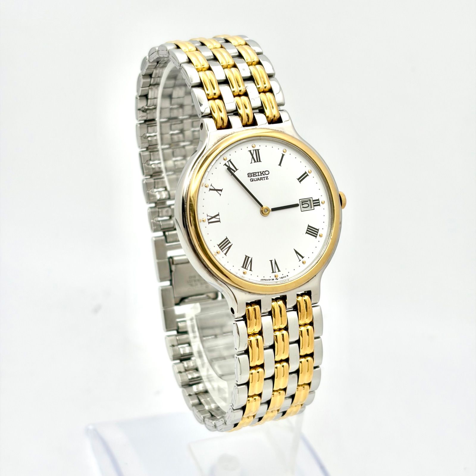 新品電池】SEIKO セイコー メンズ 腕時計 デイト ローマン 5Y39-7A70