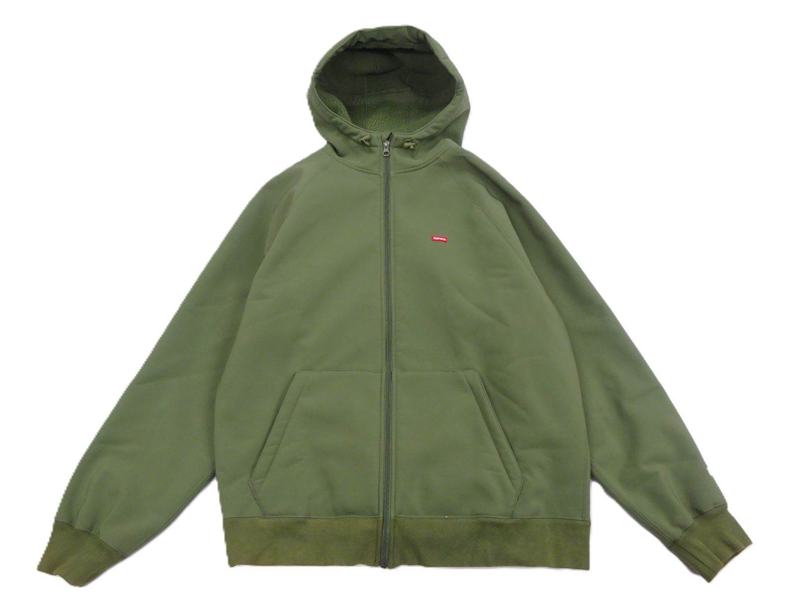 L Supreme シュプリーム 22FW WINDSTOPPER Zip Up Hooded Sweatshirt ウィンドストッパー ジップアップ パーカー Dark olive スモールボックスロゴ