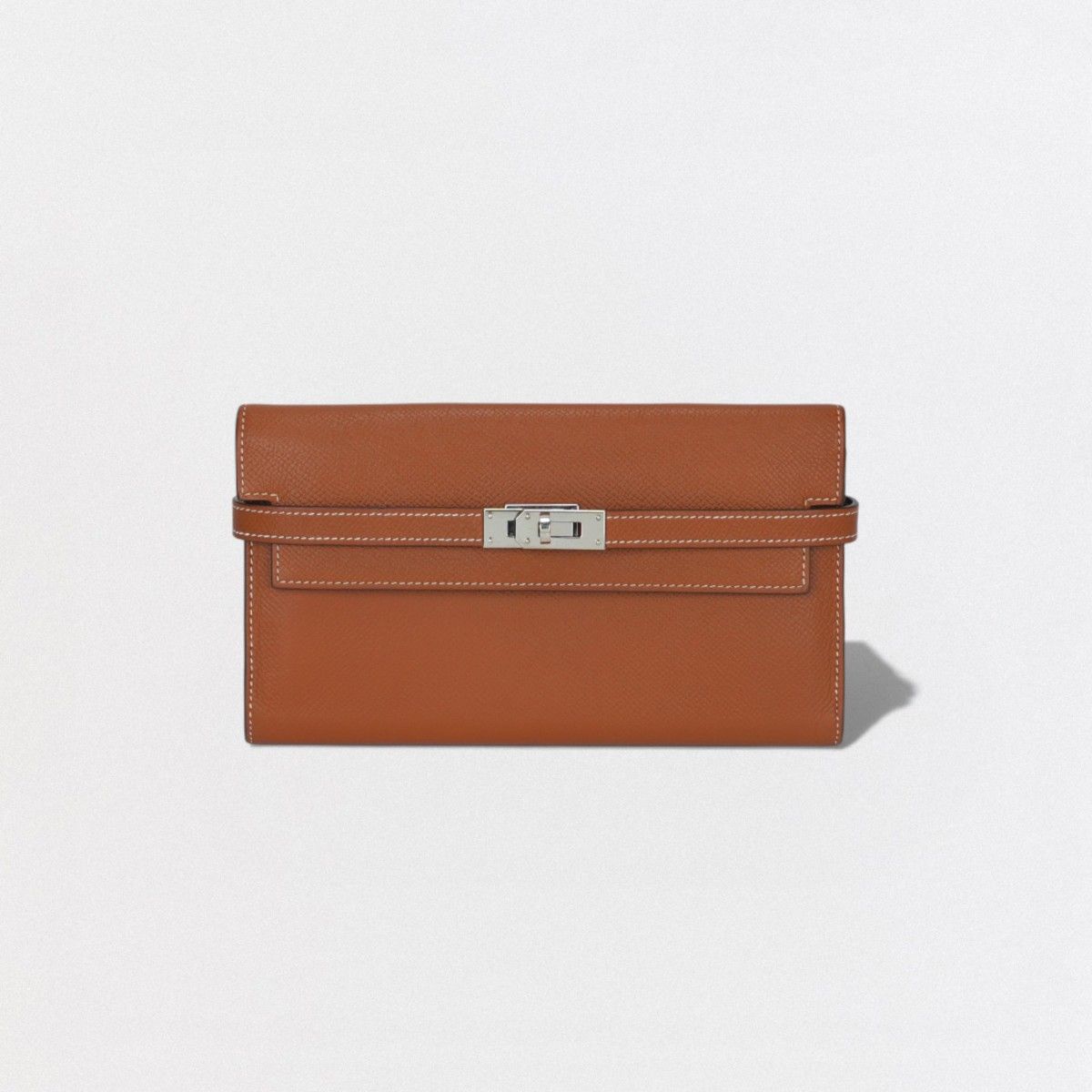 エルメス HERMES ケリーウォレット ケリーウォレットロング 財布 長財布 ロングウォレット エプソン ゴールド Gold ブラウン brown 茶 シルバー金具 ヴォーエプソン
