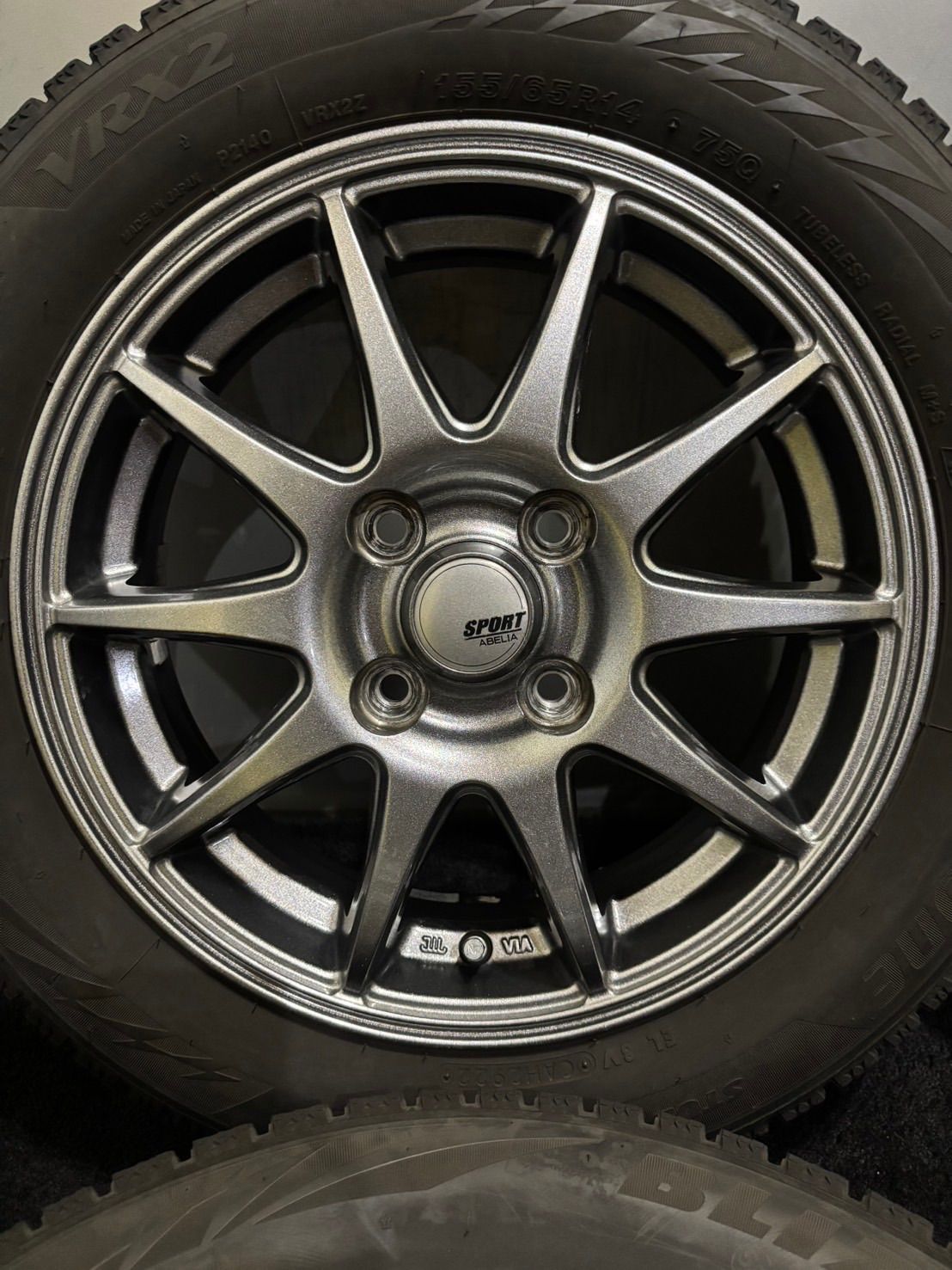 ☆155/65R14 BRIDGESTONE/VRX2 22年製 SPORT ABELIA 14インチ 4.5J +45