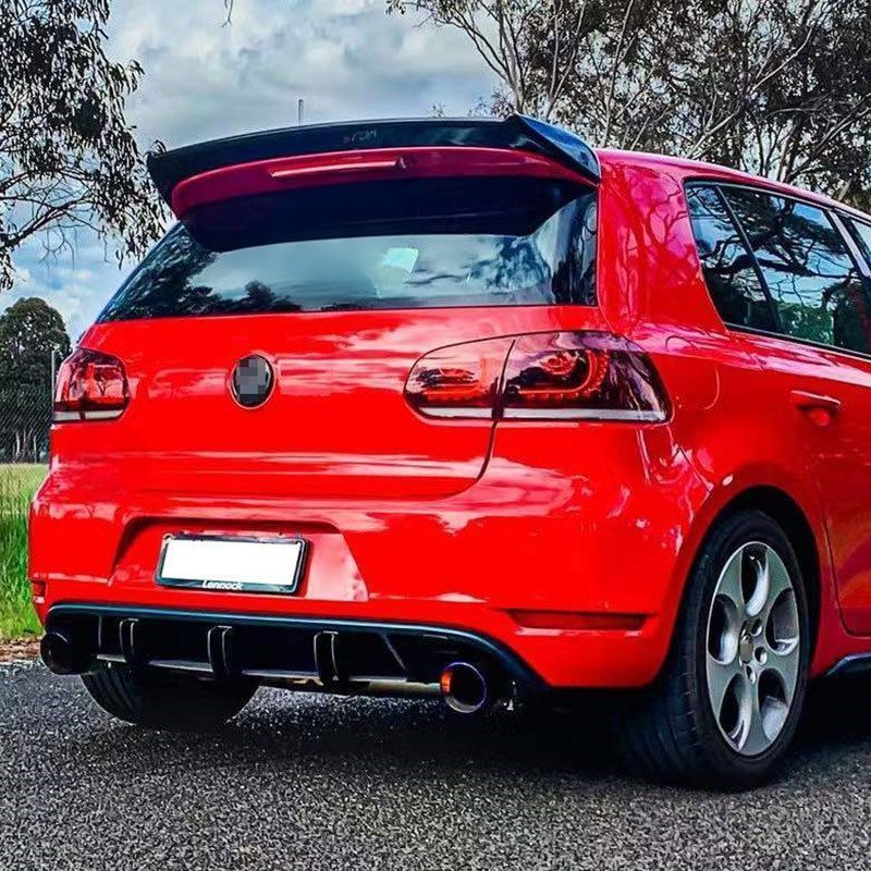 【送料無料】VW ゴルフ6 GTI リアスポイラー ハイタイプ カスタム スポーツ ドレスアップ 08-13年式 ブラック 簡単装着 存在感アップ