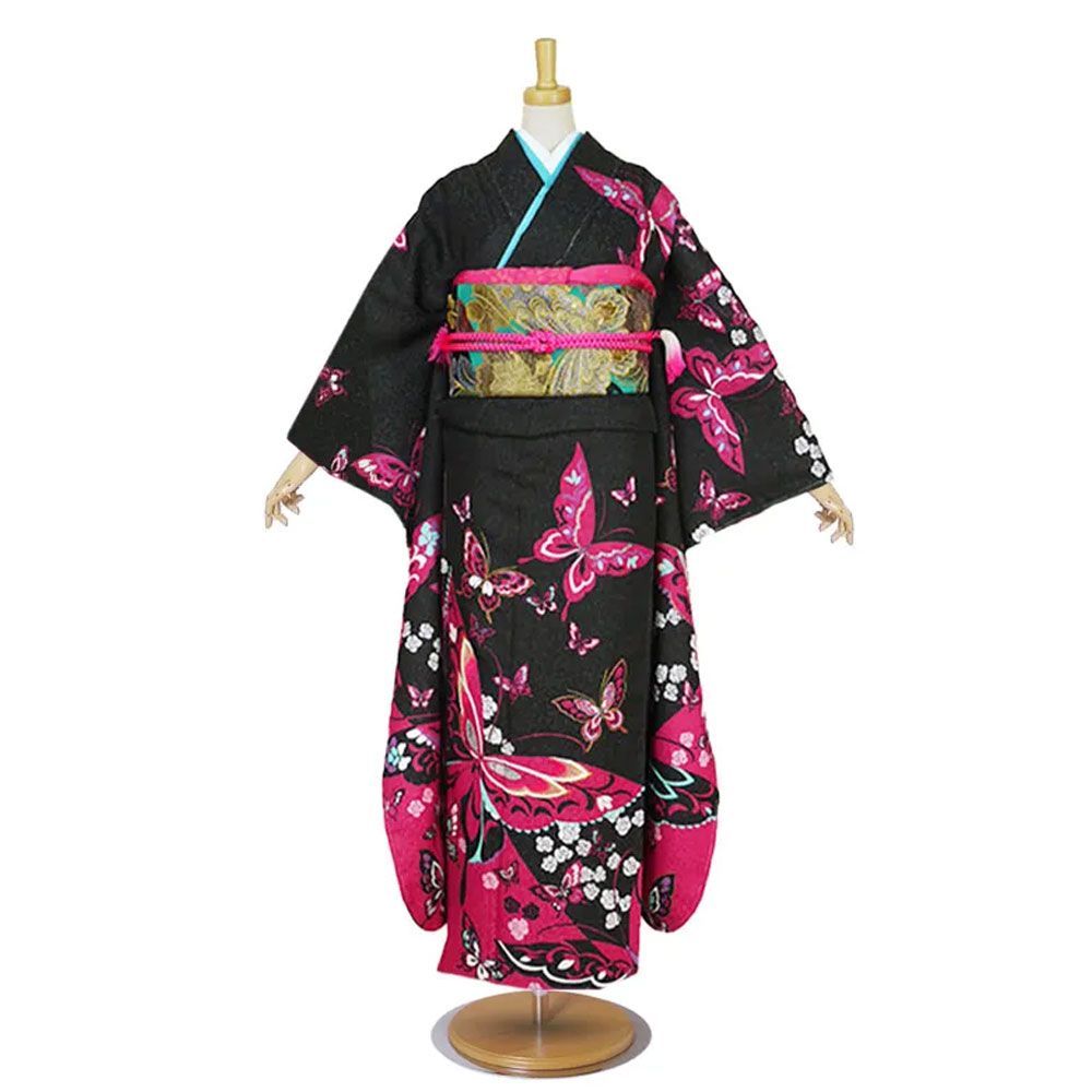 振袖 単品 正絹 モダン柄 蝶 成人式 前撮り 撮影用 和装 - メルカリ