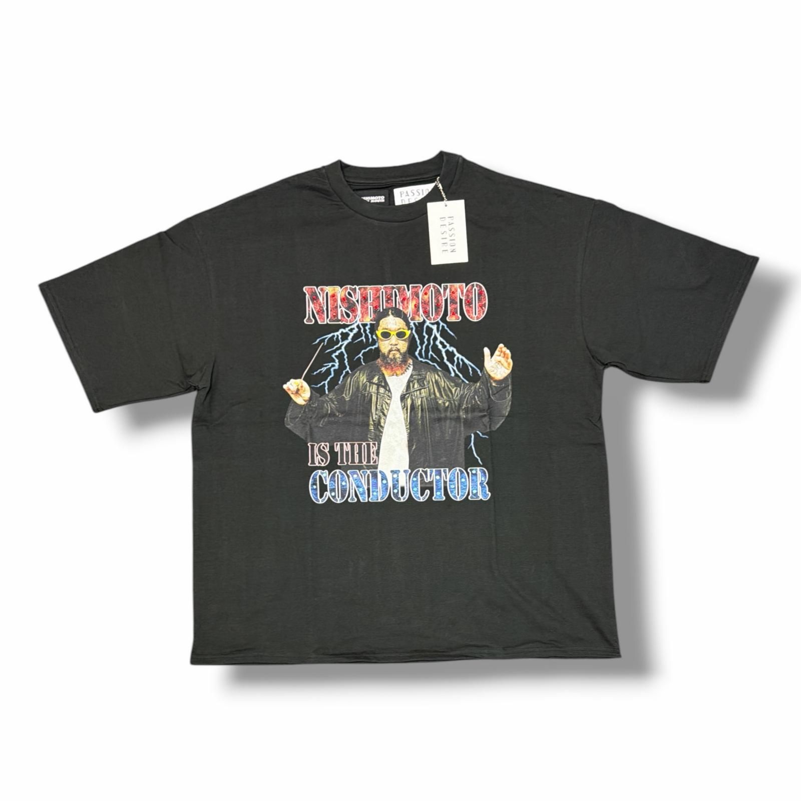 参考上代28600円 未使用 el conductorH × NISHIMOTO IS THE MOUTH DECORATED T-SHIRT 'THE CONDUCTOR デコレイトTシャツ コンダクター × ニシモトイズザマウス 4 4568M