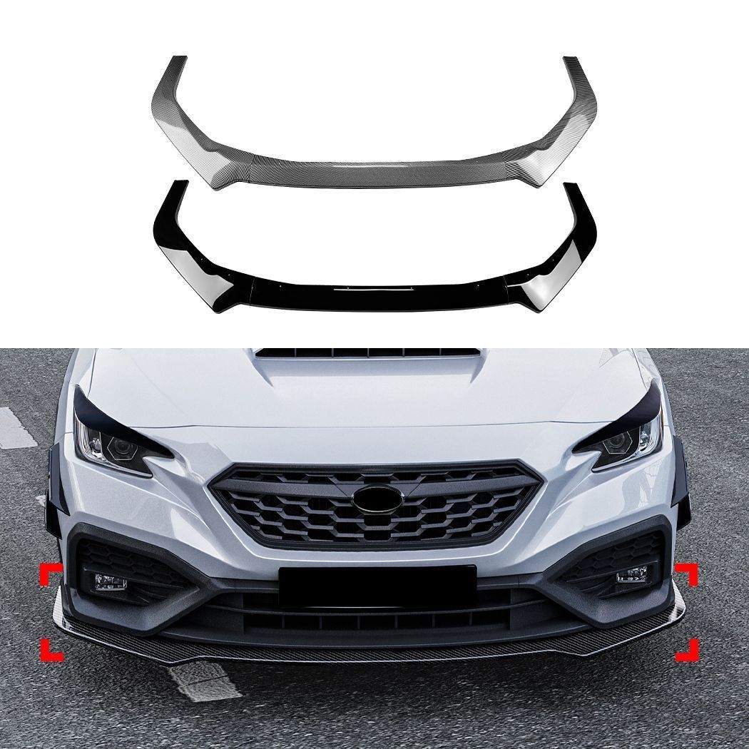 【送料無料】スバル WRX STI VB (Subaru WRX STI VB) 2022+ フロントリップスポイラー カナード エアロパーツ 小規模エアロ スポーティ ドレスアップ 空力効果 存在感アップ 簡単装着 高級 ブラック