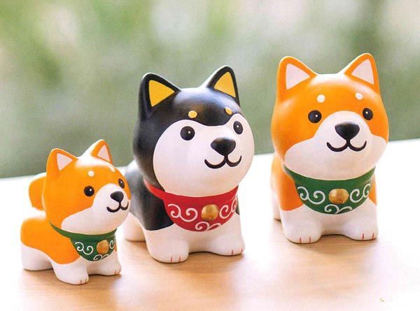 なつかし屋 しばまるくん（黒・中） 陶器製置物 2個目～大幅値引き対象