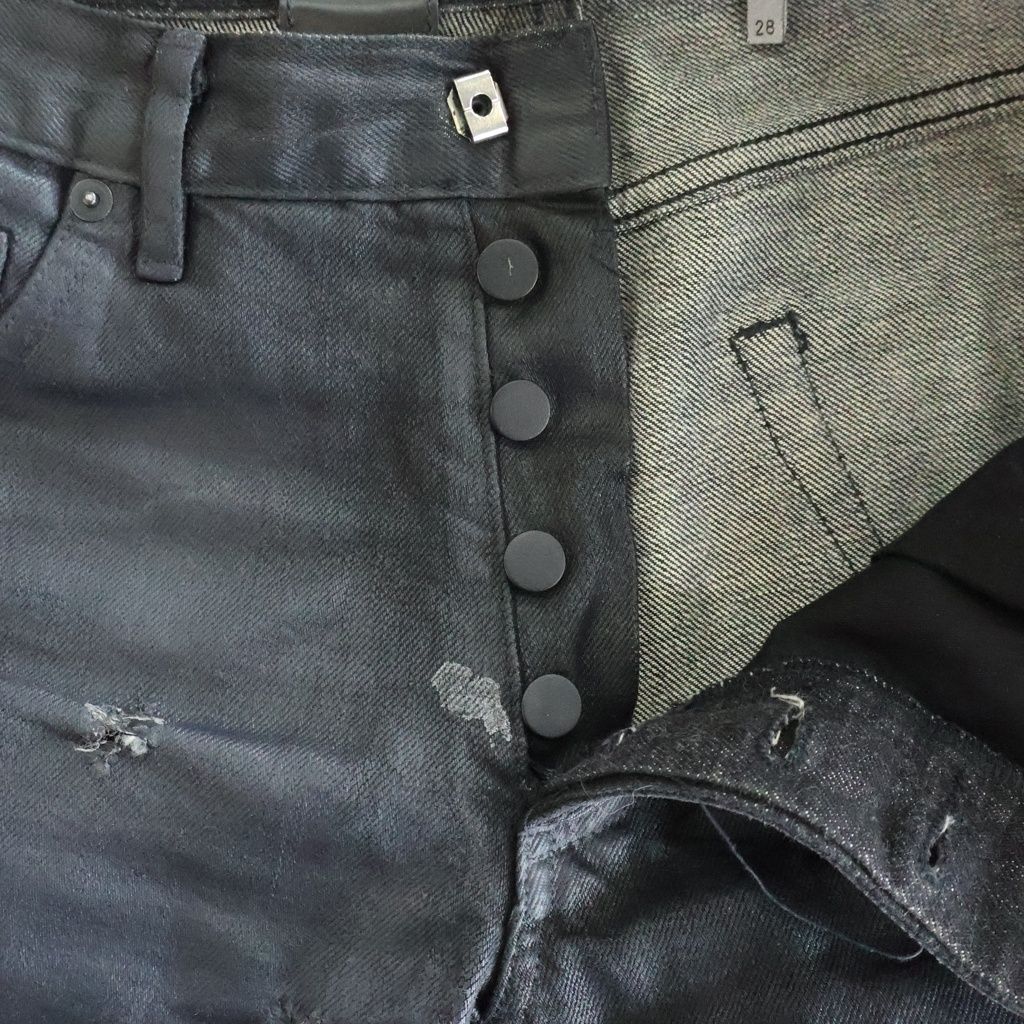 Dior  デストロイデニム　オマージュ　コーティングデニムパンツ28 Dior HOMME (ディオールオム) 04SS Strip期 Destroyed Denim