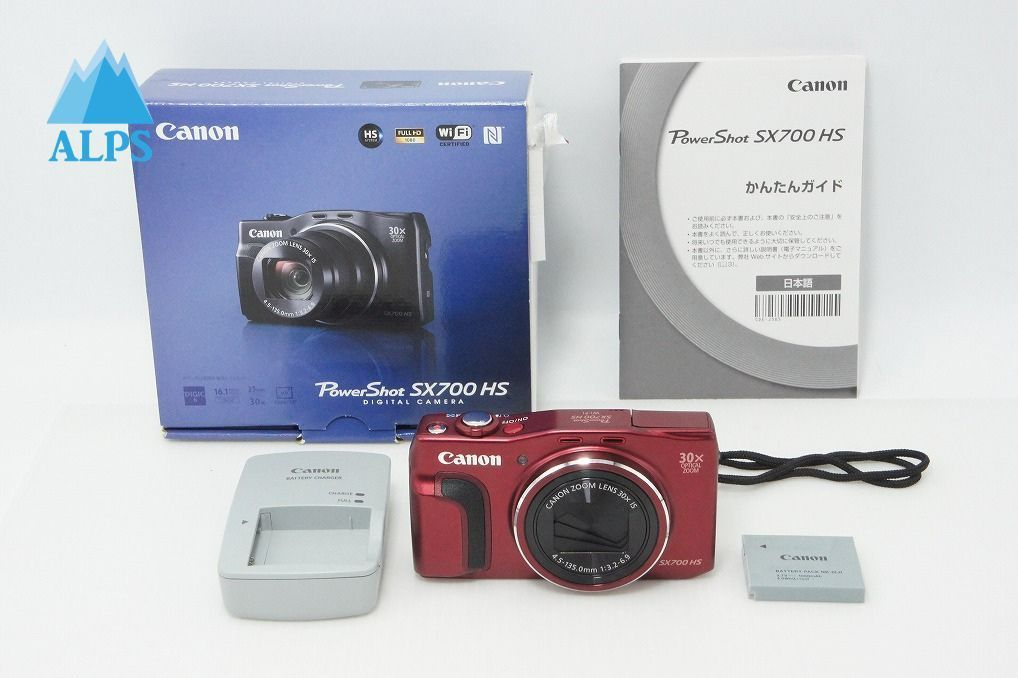 美品 Canon キヤノン PowerShot SX700 HS コンパクトデジタルカメラ レッド 元箱付 260401d