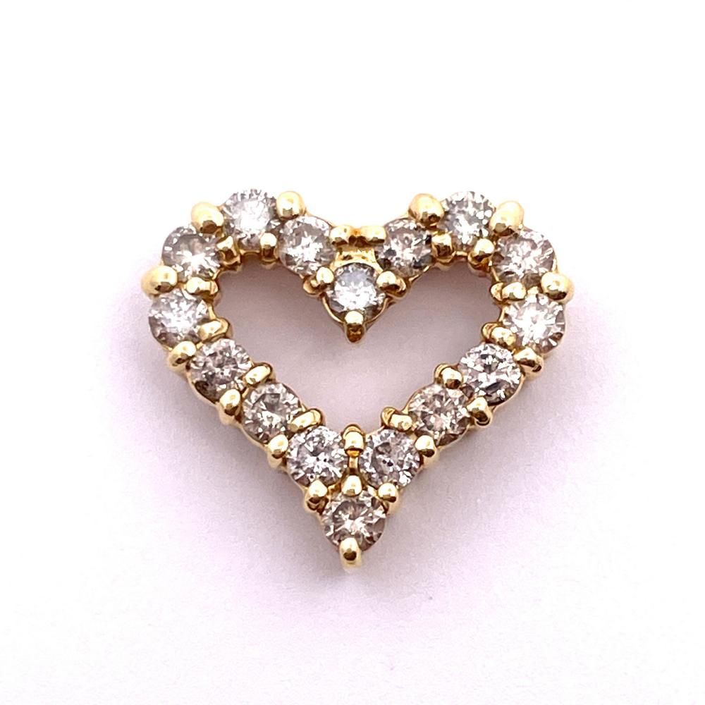 ペンダントトップ ダイヤモンド 0.50ct K18 1.3g ハート デザイン ジュエリー【中古】