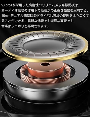 TRN VXpro+ イヤーモニター ハイレゾ イヤホン 8BA+1DD ハイブリッド型 モニターイヤホン 高遮音性 IEM イヤモニ 有線 3.5mmジャック QDC脱着式ケーブル (ブラック) 国内発送