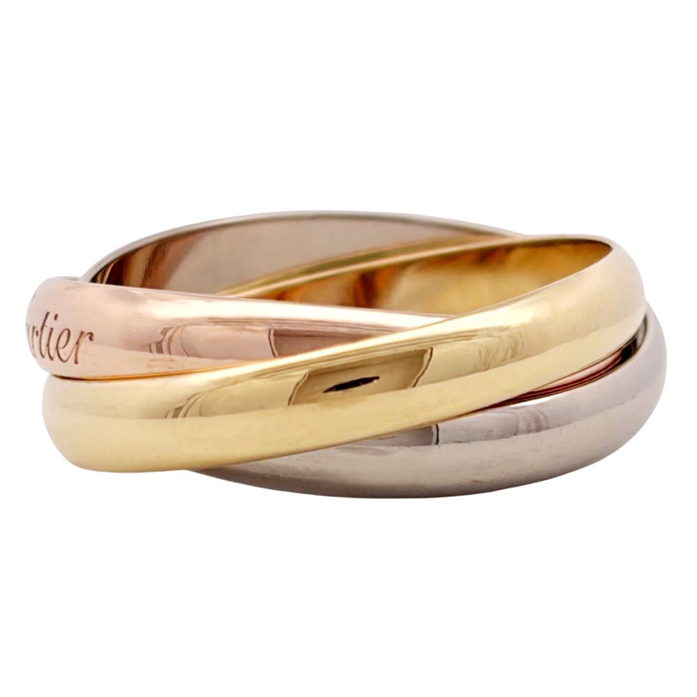 カルティエ Cartier トリニティ SM リング 指輪 #49 K18YG 4.7g K18PG