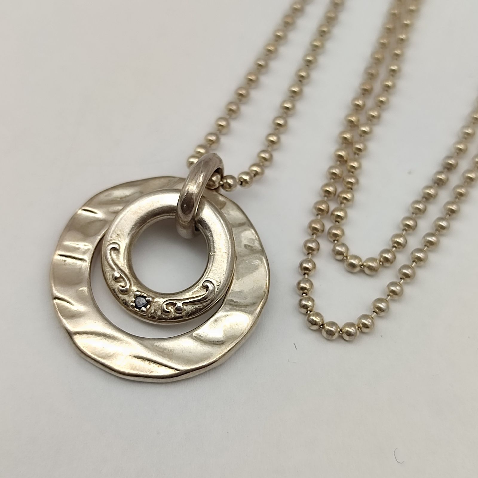 ミシェルクランシルバーネックレスㅤ⠀​​ㅤㅤ⠀ ⠀ ⠀ ⠀ ⠀メンズレディース 美品】ミッシェルクラン MK ラウンドデザインネックレス SILVER