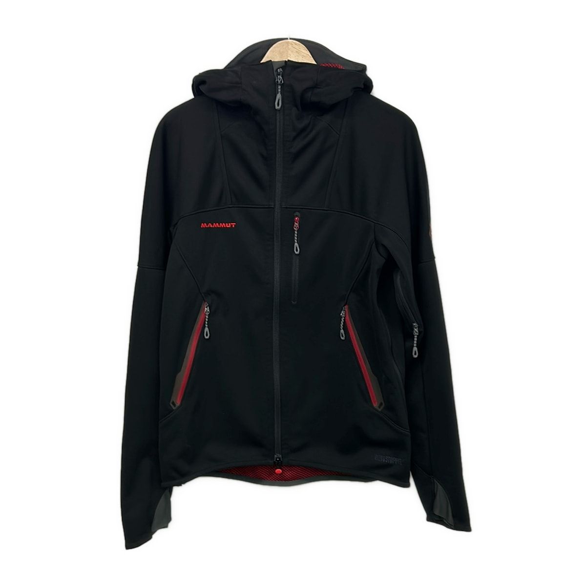 MAMMUT(マムート) ブルゾン サイズasia L メンズ美品 - 黒×レッド 長袖/春/秋
