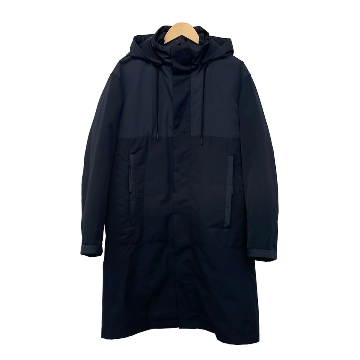 theory(セオリー) ダウンコート サイズM レディース美品 - ダークネイビー 長袖/インナーダウン取り外し可/ジップアップ/秋/冬