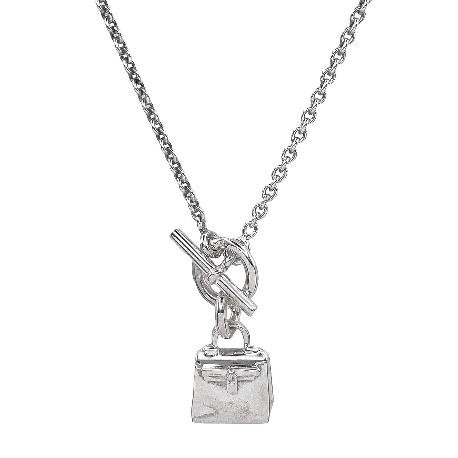 HERMES エルメス アミュレットケリー チャーム ネックレス ペンダント トグル SV925 シルバー 新品仕上済 ユニセックス 【中古】