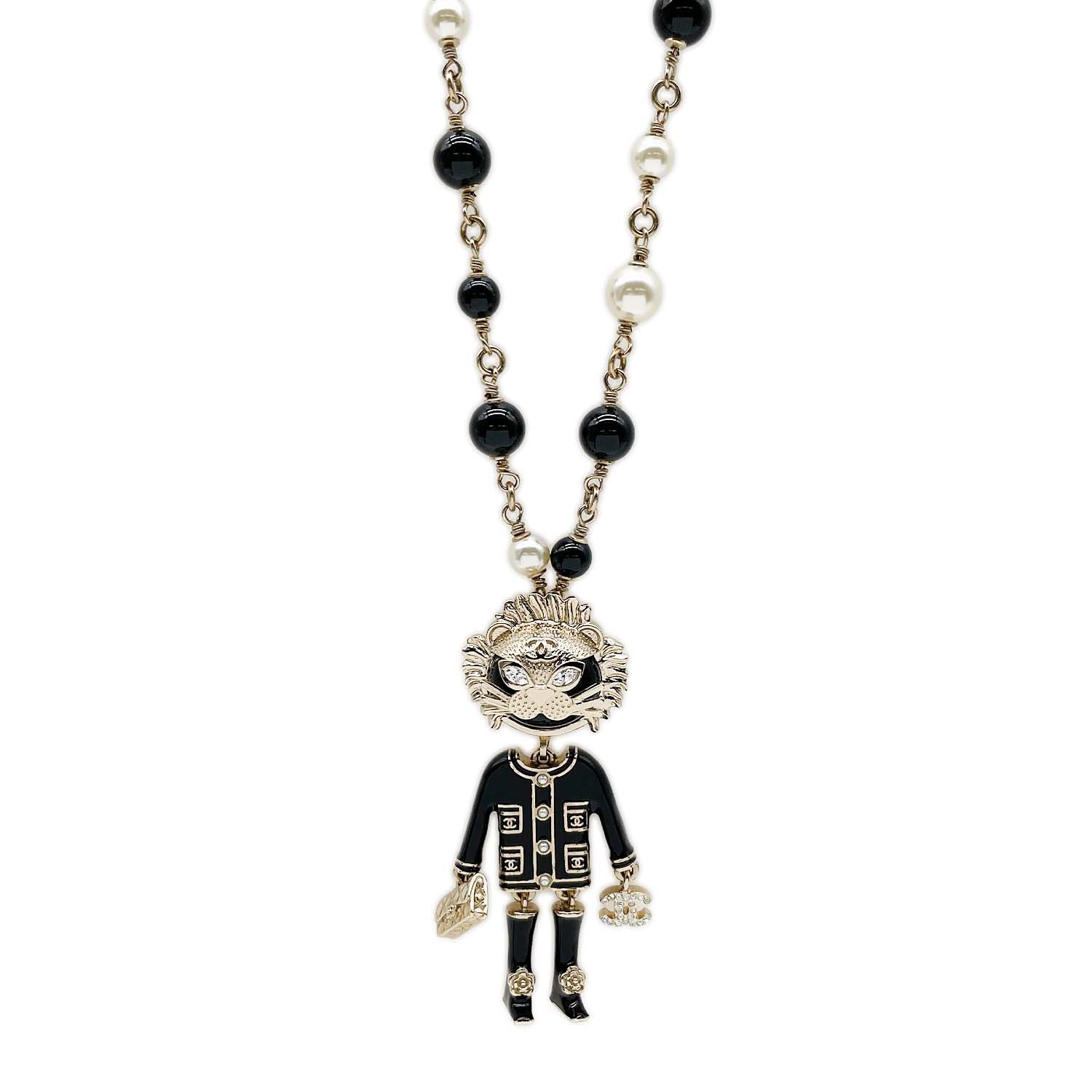 CHANEL シャネル ライオン スイング パール ロング ネックレス バイ