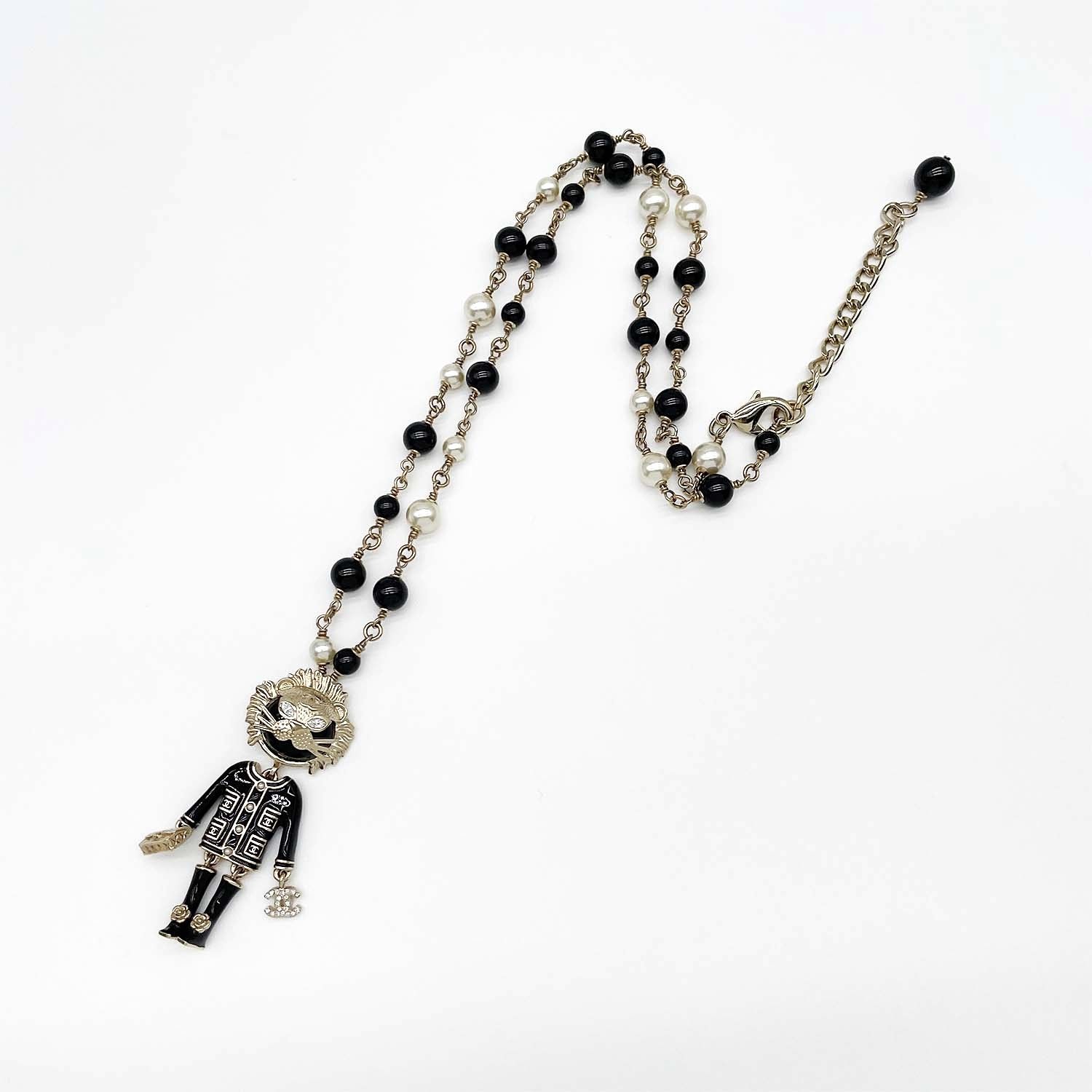 CHANEL シャネル ライオン スイング パール ロング ネックレス バイ 