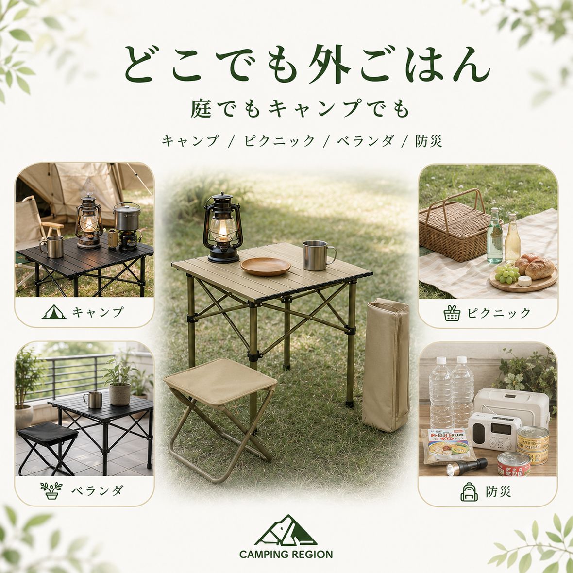 アウトドアテーブル チェアセット 折りたたみ キャンプテーブル