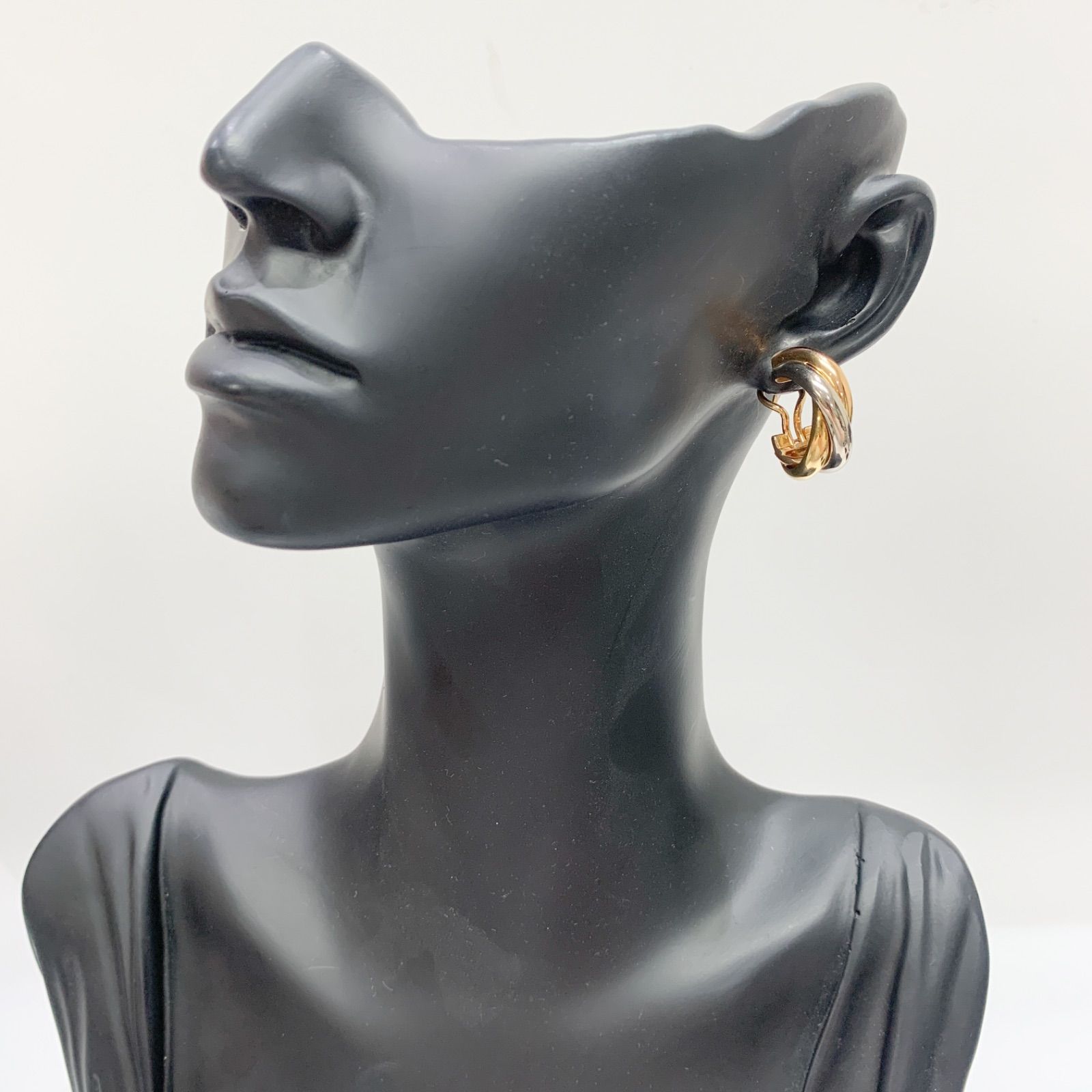 中古】カルティエ CARTIER トリニティ ピアス スリーカラー K18PG 