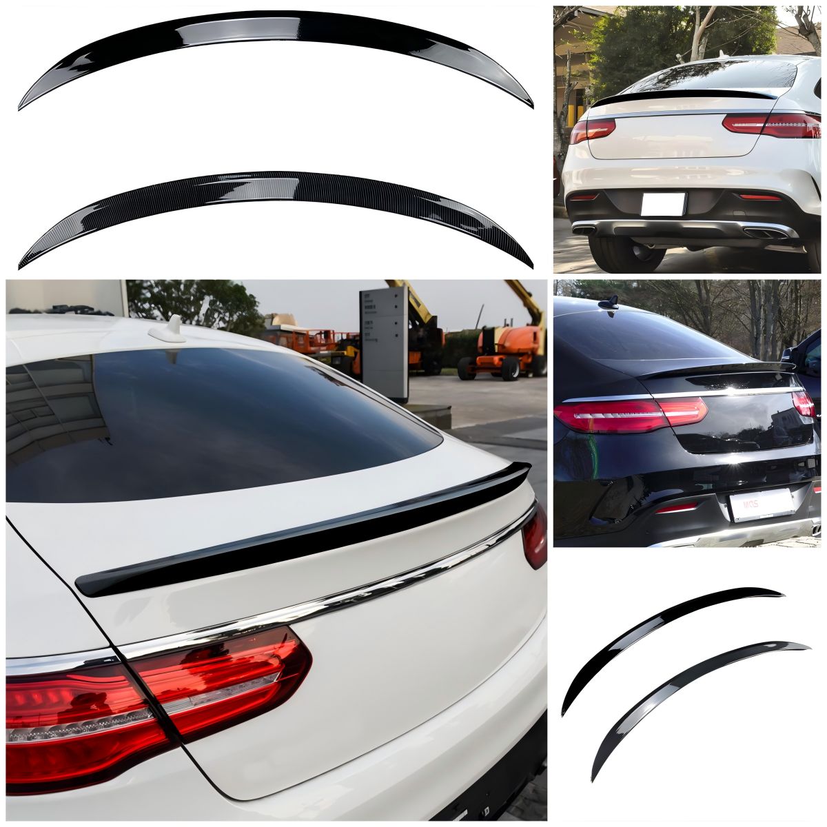 メルセデス・ベンツ GLEクーペ C292 2015-2019 GLE300 GLE350 GLE400対応 リアスポイラー ルーフスポイラー ABS製 外装パーツ ピアノブラック カーボンファイバー柄 リアビュー装飾 スタイリッシュ 傷防止 耐久性アップ