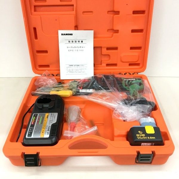 IKK コードレスパンチャー EPC-1514V 充電器バッテリー１個付 14.4V 3.0Ah 電動工具 穴あけ 未使用 ★DT669