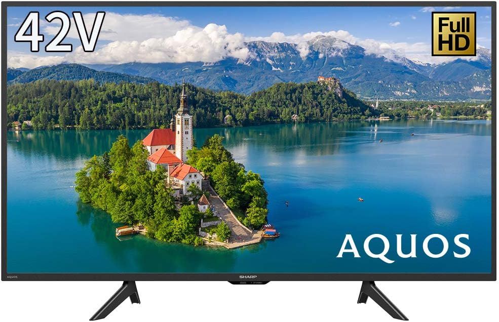 【動作確認済】【中古】本体・リモコンのみ シャープ 42V型 フルハイビジョン 液晶テレビ AQUOS 2T-C42BE1 ブラック系
