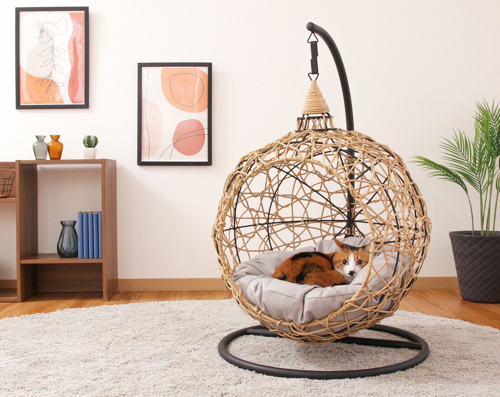 ハンギングチェア　ベッド　ペット用　ラウンド　キャット　猫　犬　小型