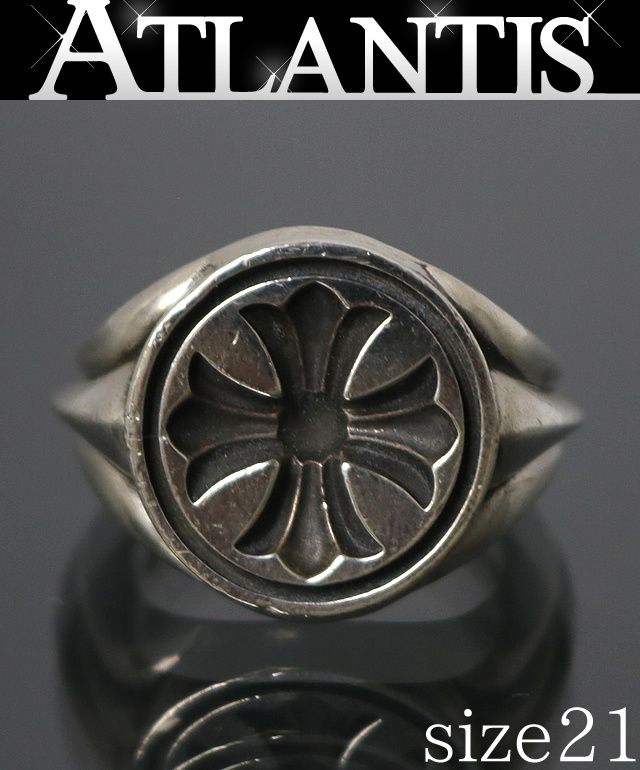 CHROME HEARTS 新宿店 クロムハーツ CHプラス シールスタンプ リング 指輪 メンズ シルバー SV925 約21号 31292